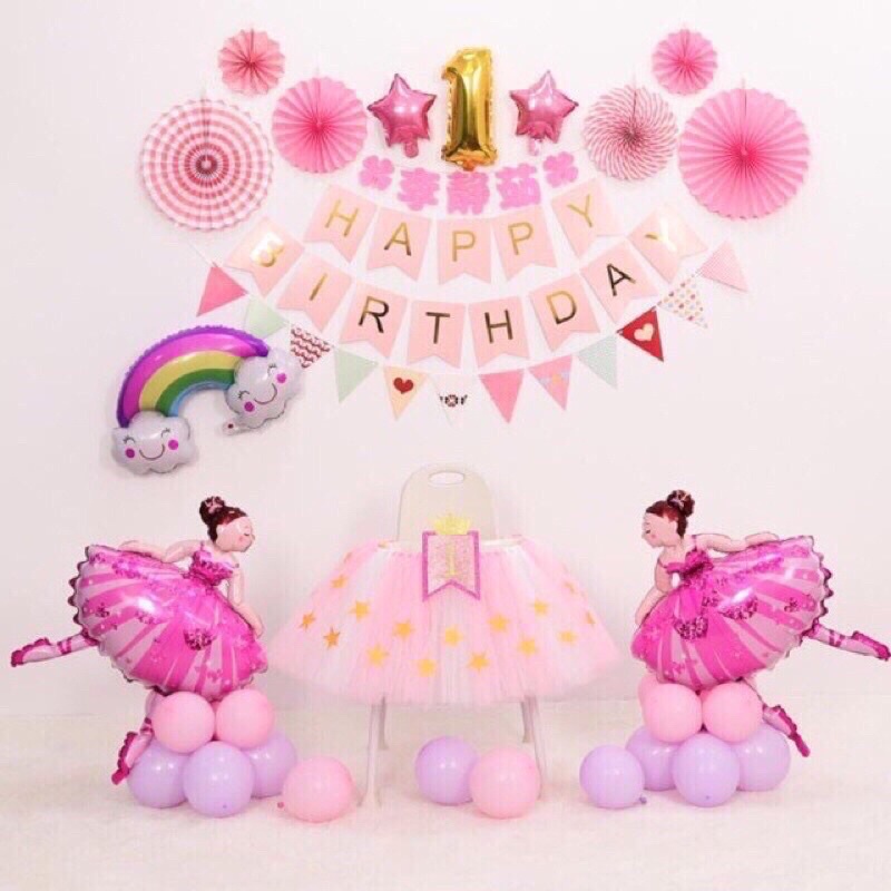 Bóng hình công chúa hồng múa bale cỡ đại