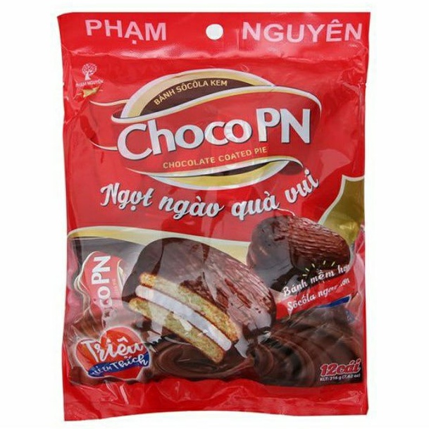 Bánh socola kem Choco PN gói 216g (12 cái x 18g)