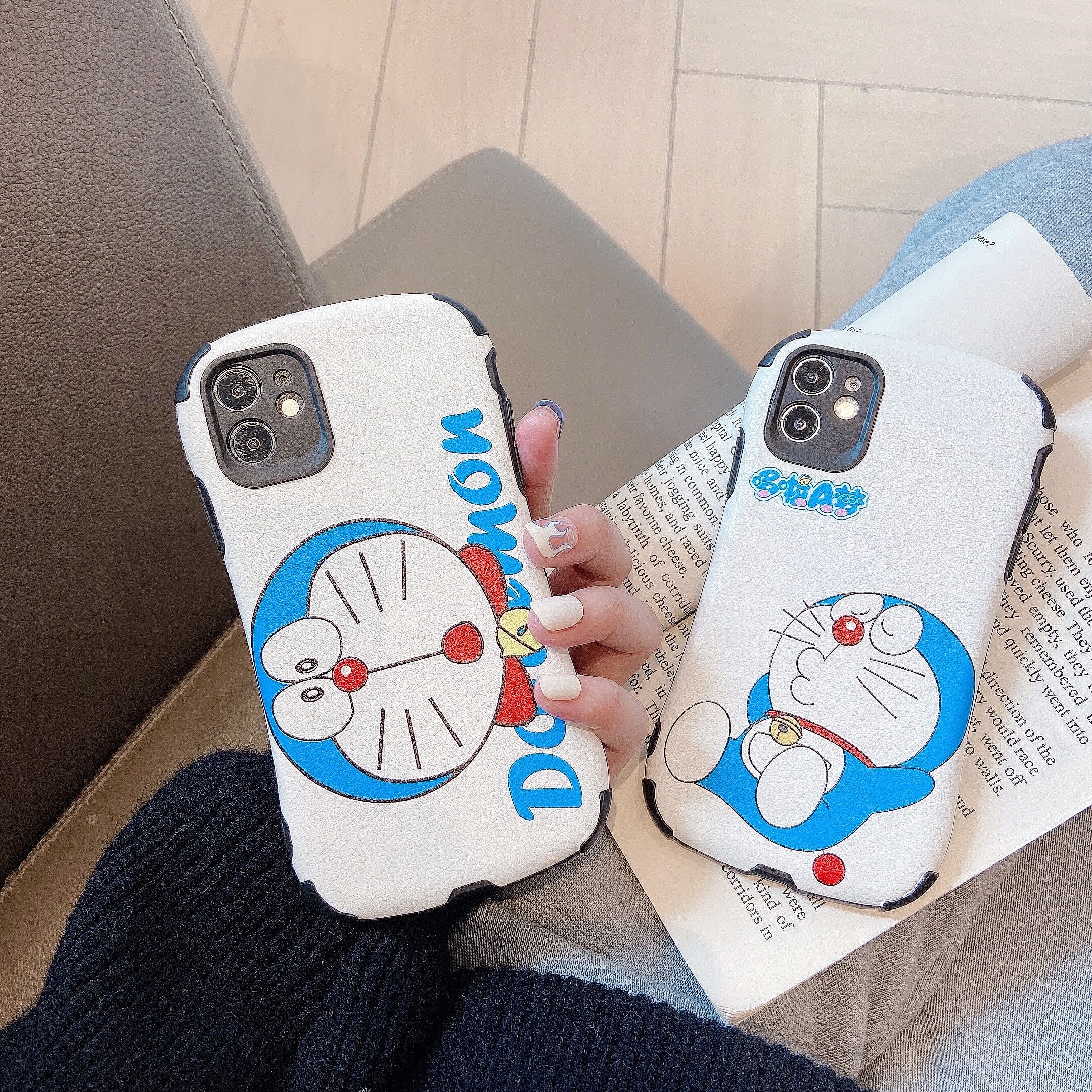 Ốp lưng iphone - Ốp iphone Doraemon dễ thương Da cừu non 7/7plus/8/8plus/x/xr/xs/11/12/pro/max/plus/promax