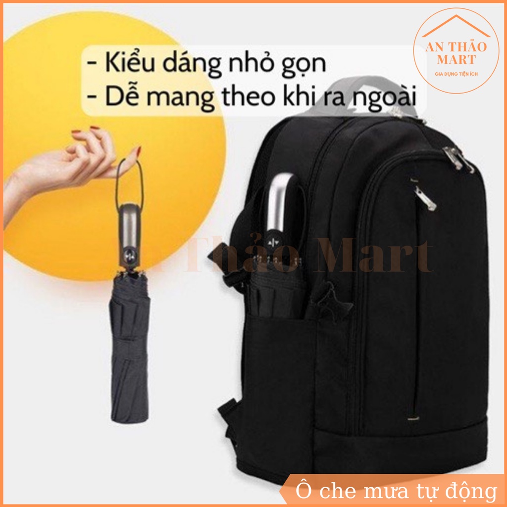 Ô che mưa 10 nan đóng mở tự động, dù che nắng chống tia UV gấp gọn 2 chiều