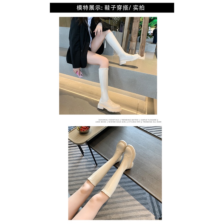 Giày Bốt martin Cổ Cao Đế Dày Thời Trang Xuân Thu 2021