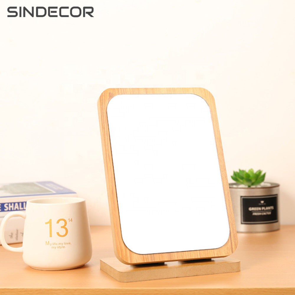 Gương Soi Trang Điểm Gỗ Để Bàn - Gương để bàn- SN03 - Sindecor