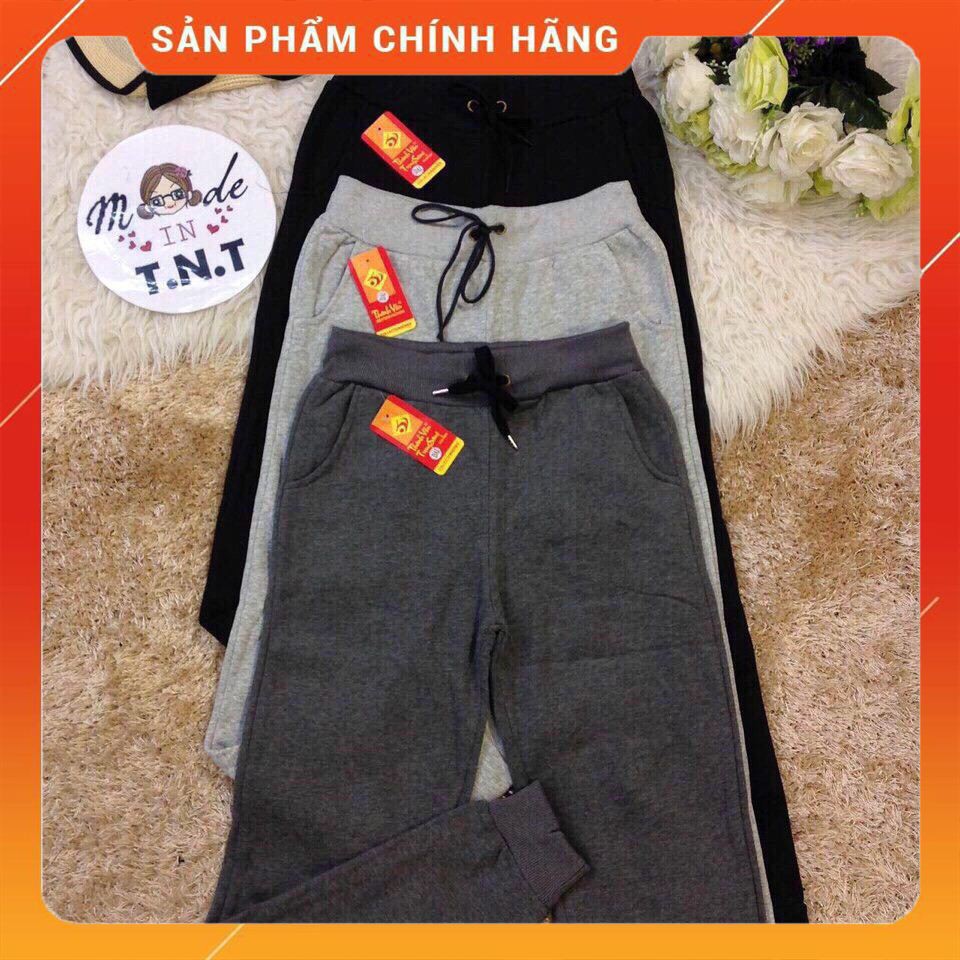 Quần jogger nam nữ thun nỉ đi tập thể thao, quần dài giữ nhiệt mặc thu đông