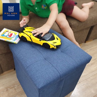 Ghế sofa Mai Anh House dáng vuông - Đôn ghế hộp đựng đồ đa năng gấp gọn vuông, chất liệu vải Oxfort 600D cao cấp