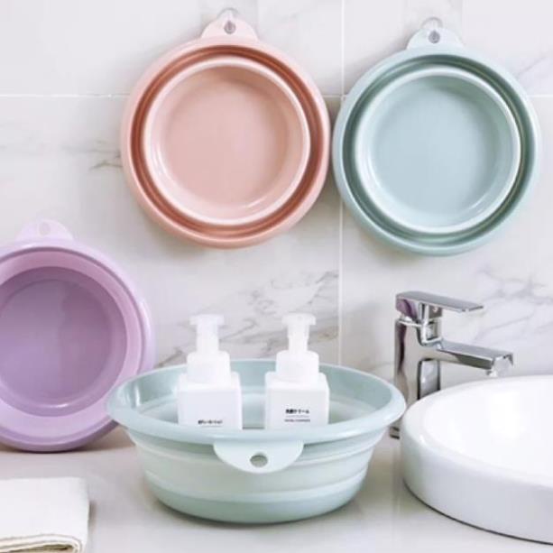 Chậu rửa mặt gấp gọn silicon cho bé tiện lợi
