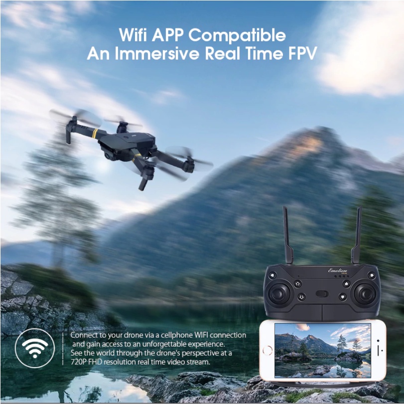 Flycam Chụp Ảnh Quay Phim 720P, Siêu Nét Chống Rung Quang Học - Kết Nối Wifi Với Điện Thoại Bảo Hành 6 Tháng