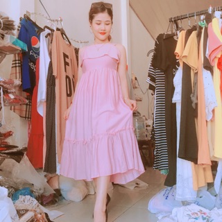 Đầm maxi nơ lưng kèm hình thật