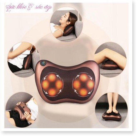 Gối nằm massage  ⛔GIÁ SỈ⛔   Gối massage hồng ngoại hai chiều 4 bi, massage xoa bóp vào các huyệt chống mỏi cổ 2452