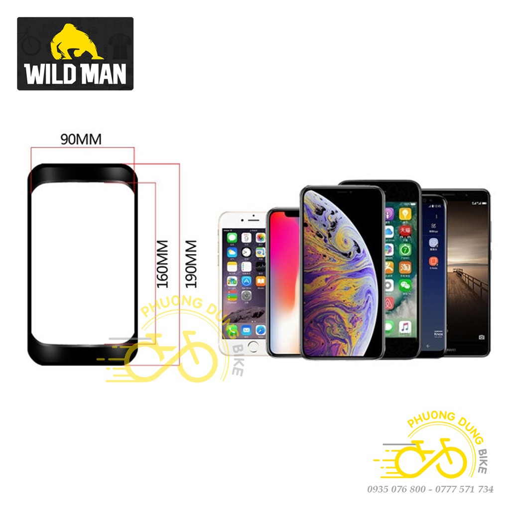 Túi treo khung sườn hộp cứng xe đạp WILD MAN E2 có ngăn điện thoại