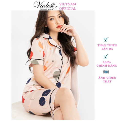 Đồ Ngủ Nữ Pijama VADESI Bộ Lửng Tay Ngắn Lụa Cao Cấp Mặc Nhà Họa Tiết Đẹp Thoáng Mát Mềm Mịn
