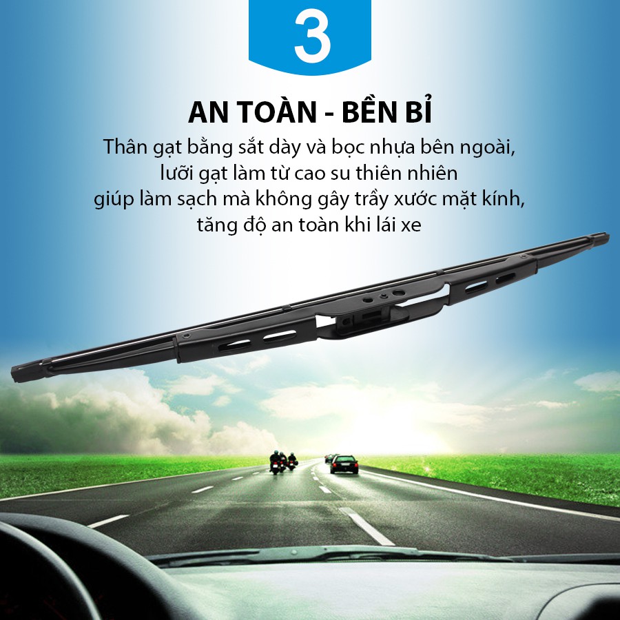 [Mã BMBAU50 giảm 10% đơn 99k] Gạt Mưa Gọng Sắt CIND 406 (16 Inch/400 mm) Nhập Khẩu Chính Hãng