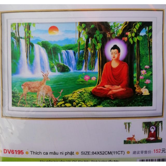 Tranh thêu chữ thập Phật thích ca DV6195