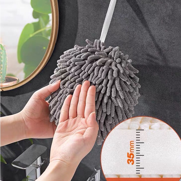 Khăn Lau Tay Nhà Bếp Phòng Tắm Đa Năng Treo Tường Siêu Thấm Hút Nước Khăn Lau SAN HÔ Tròn Chất Liệu Vải Bông Mềm Mịn