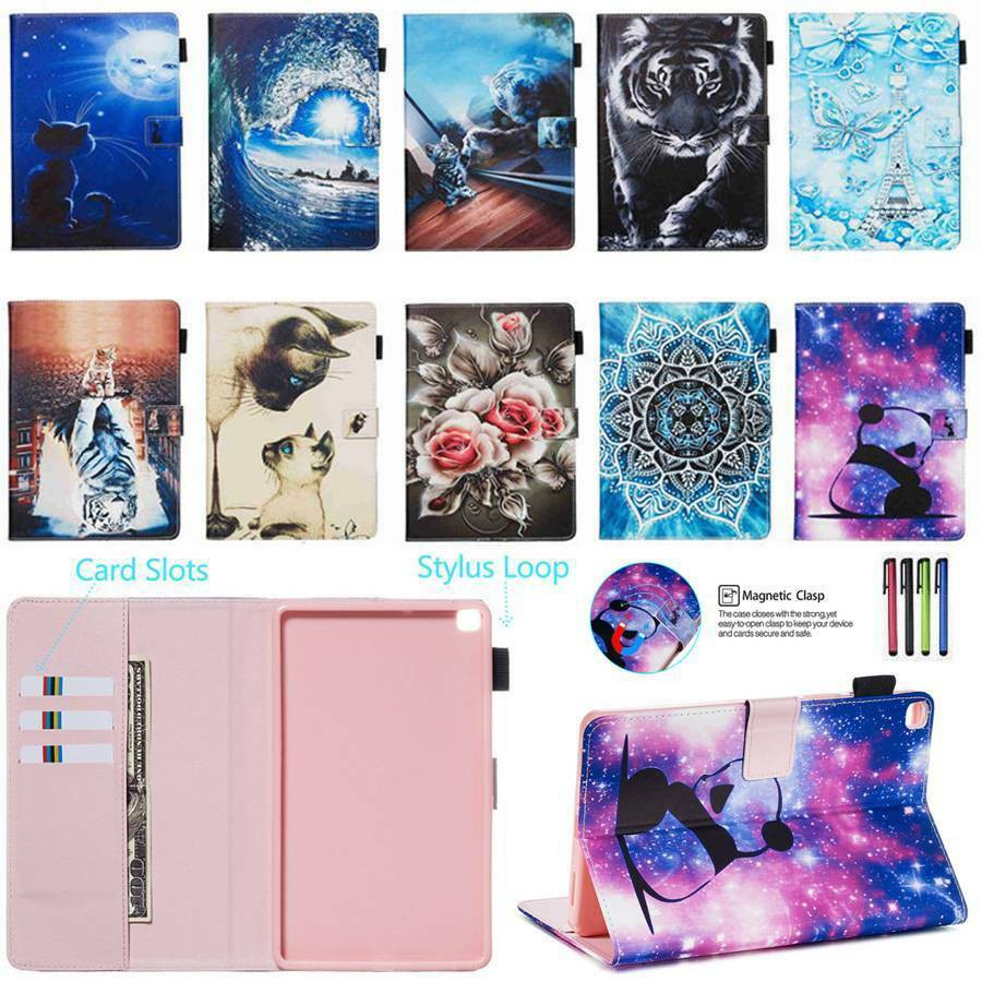 For Samsung Tab A 8.0 2019 SM-T290 T295 Stand Flip Magnetic Shockproof PU Leather Tough Case Cover