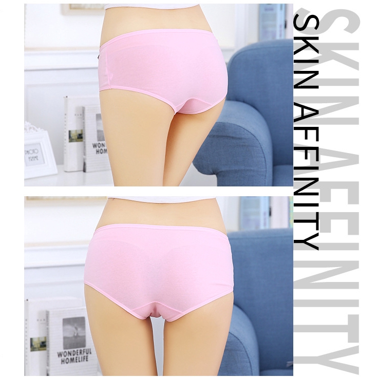 Quần lót co giãn màu trơn chất liệu vải cotton đơn giản cho nữ | BigBuy360 - bigbuy360.vn