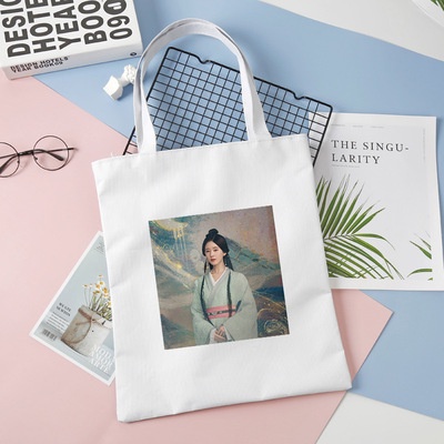 Túi tote vải trắng in hình Tinh hà xán lạn Triệu Lộ Tư Ngô Lỗi tiện lợi phim cổ trang hoa ngữ đeo vai