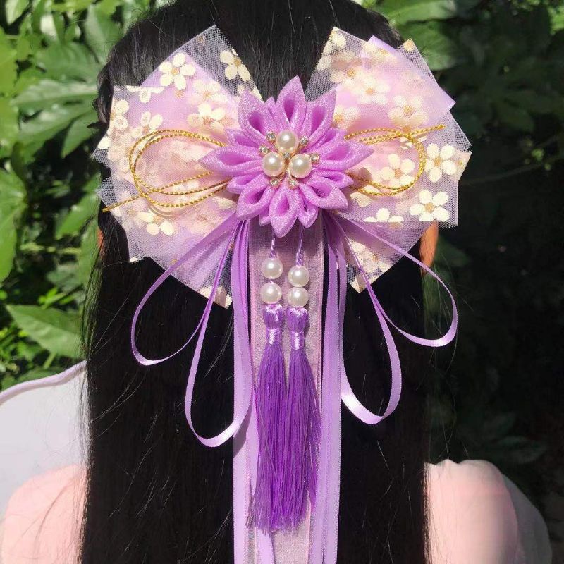 Kẹp tóc nơ phong cách cổ trang, hanfu, tiểu thư 02