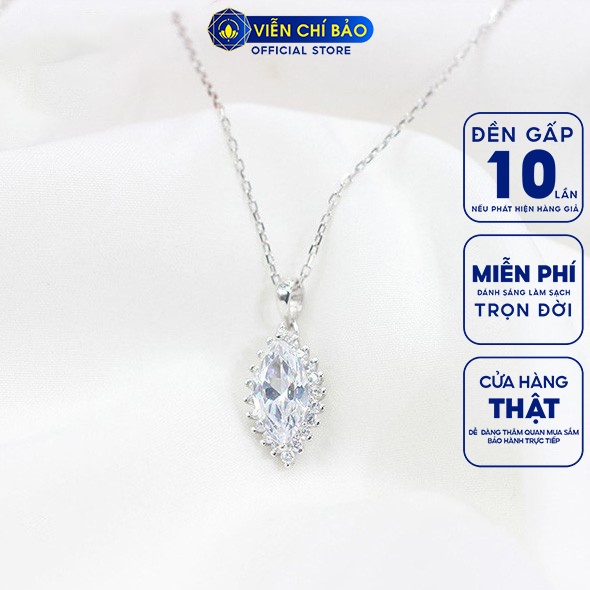 Dây chuyền bạc nữ Queen đính đá trắng chất liệu bạc S925 thời trang phụ kiện trang sức nữ Viễn Chí Bảo D400044