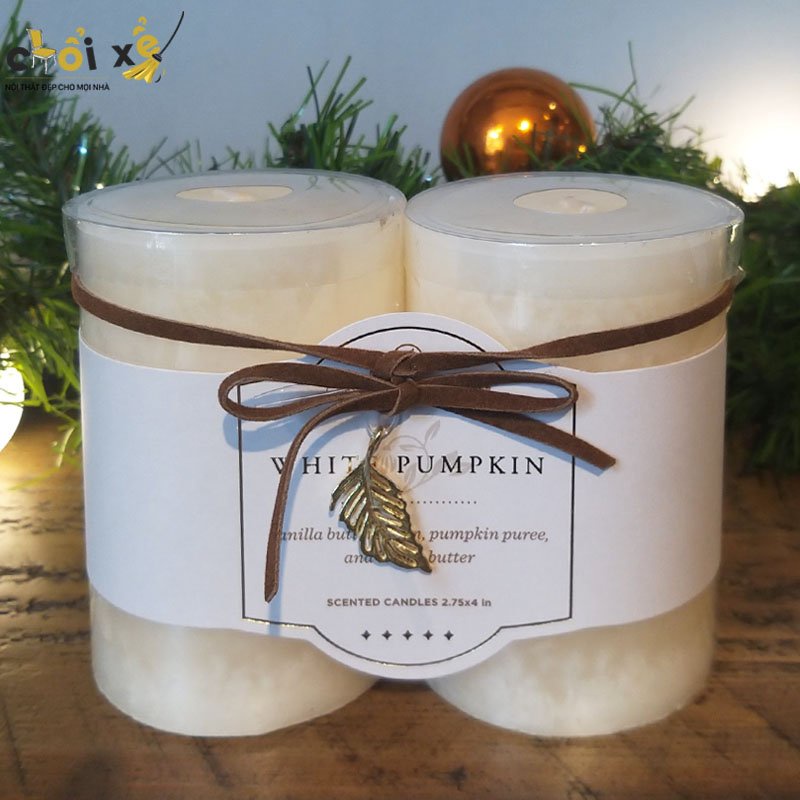 CẶP NẾN THƠM CHESAPEAKE BAY WHITE PUMPKIN CANDLE - Chổi Xể