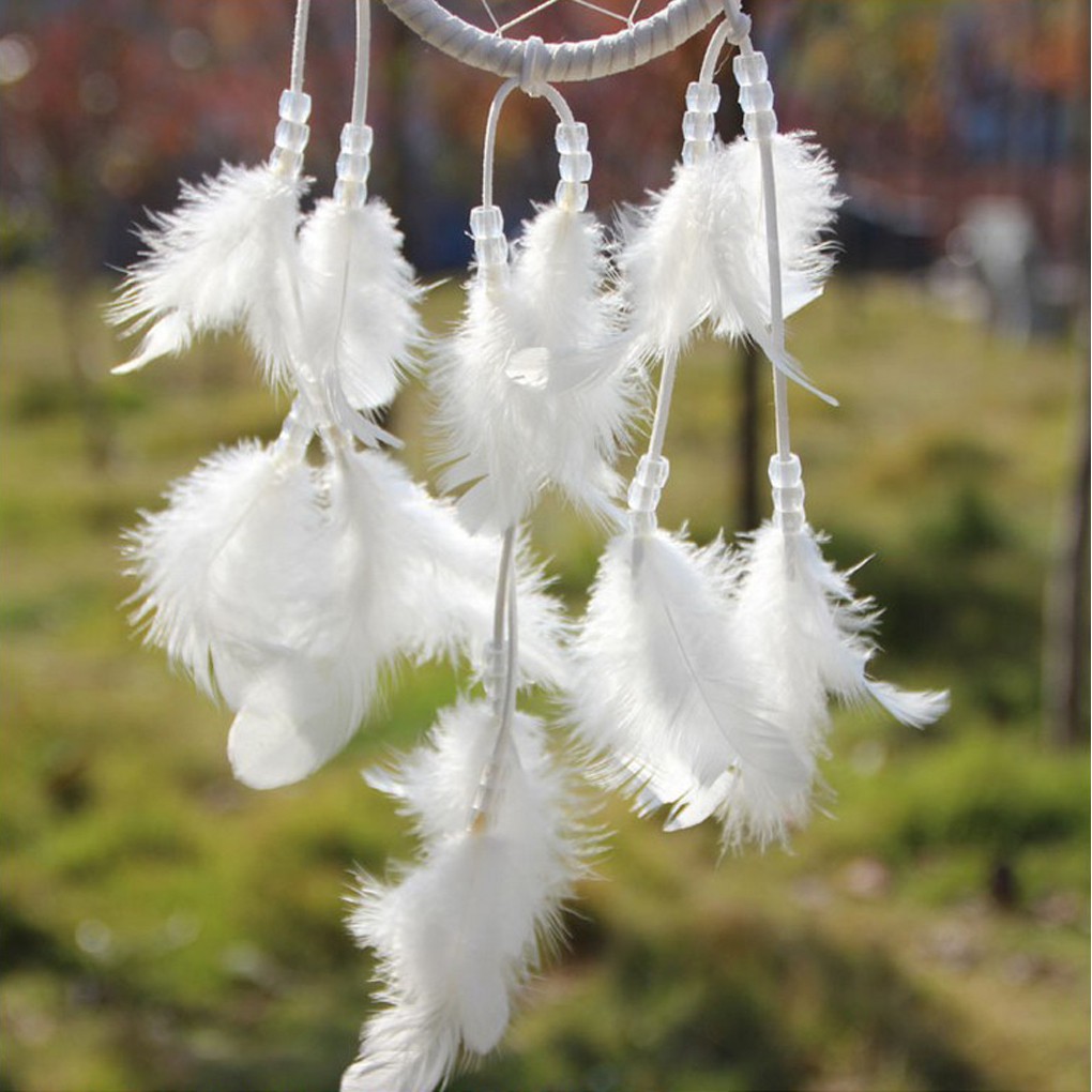 Vòng Ước/ May Mắn Kiểu Bô-hem, Trang Trí Bằng Lông Chim Trắng