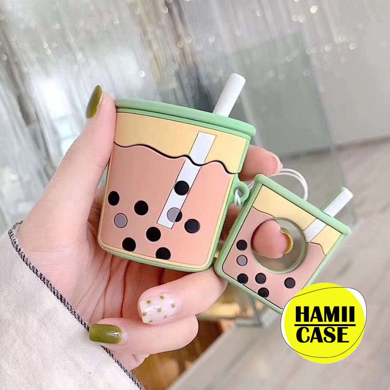 Vỏ Case Bọc Tai Nghe Airpods 1 2 Pro Bằng Silicon Dẻo Hình Ly Trà Sữa Siêu Đẹp Và Chất
