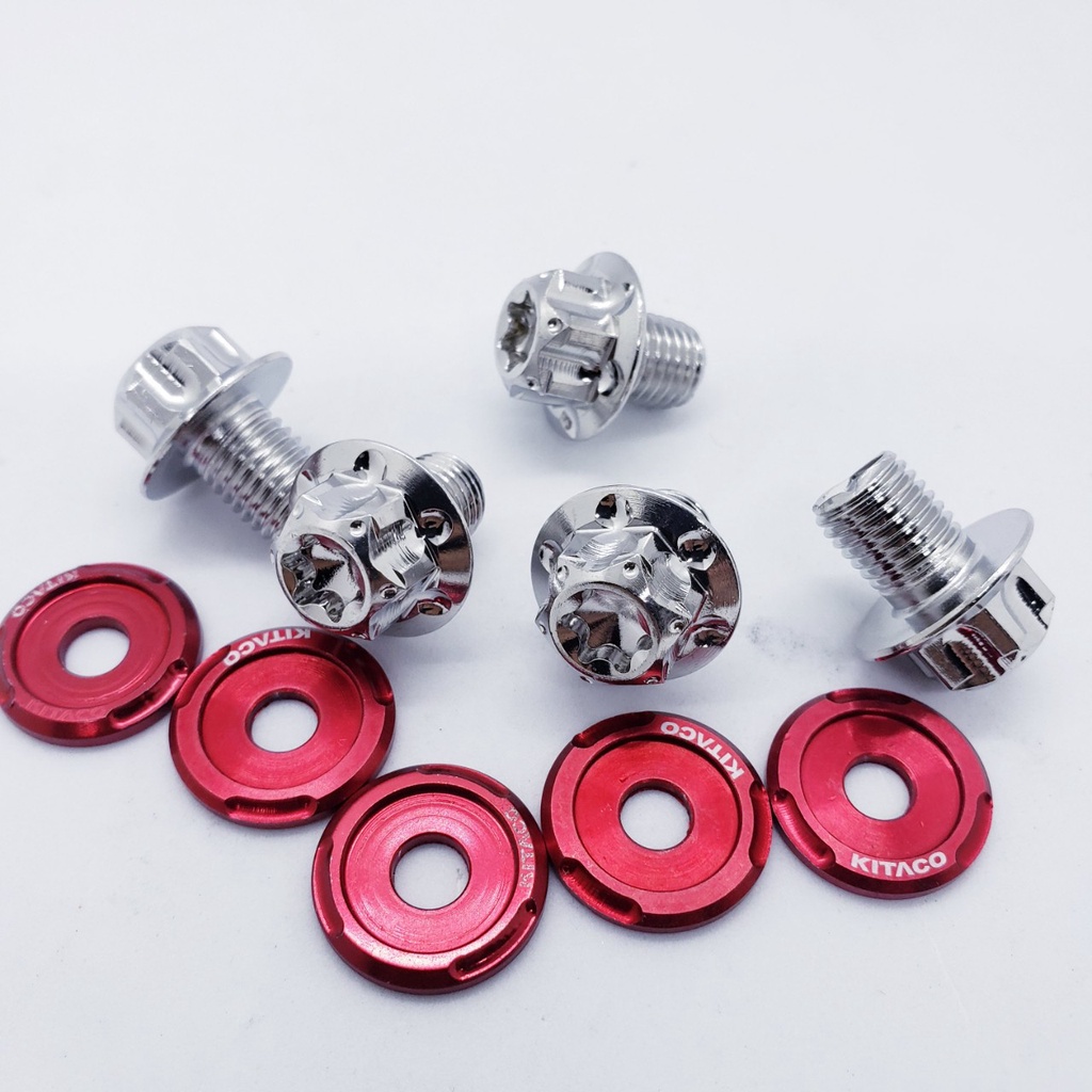 Ốc chân gương salaya Kèm lông đền đỏ 10li cao cấp gắn xe máy