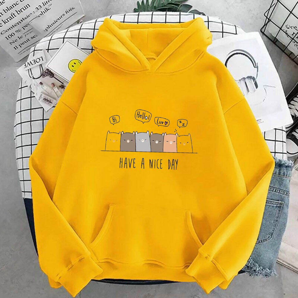 Áo hoodie nam nữ Have A Nice Day, chất nỉ dày dặn, nón 2 lớp, hợp làm áo cặp William - DS106