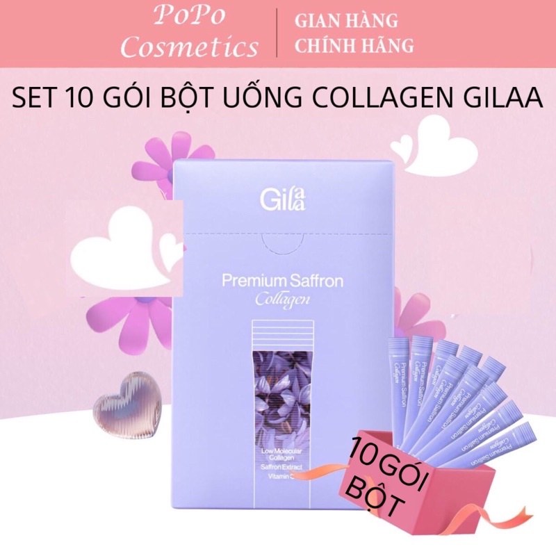 10 Gói Bột Uống Collagen Cao Cấp Kết Hợp Saffron