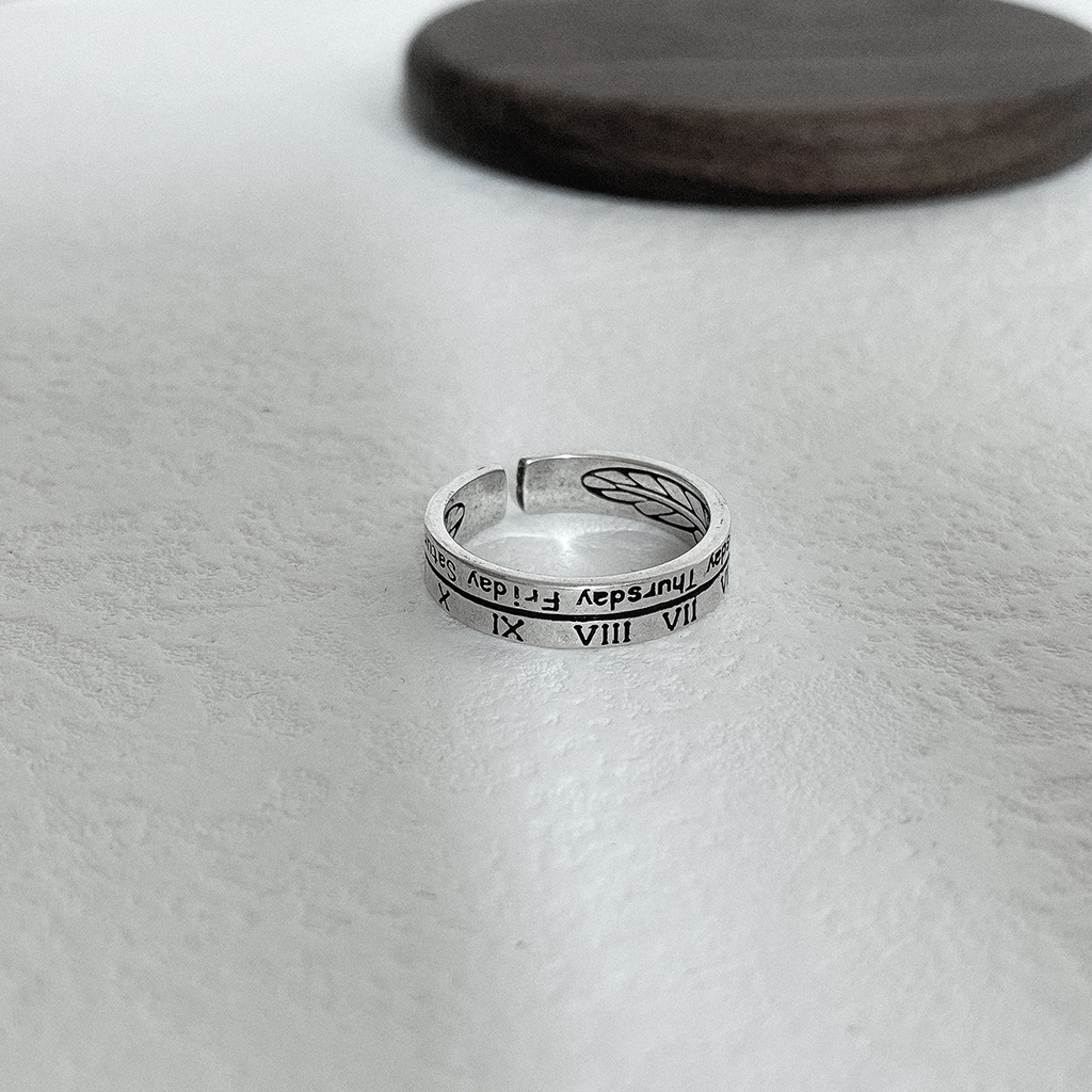 Nhẫn hở bằng hợp kim màu bạc phong cách hip hop độc đáo