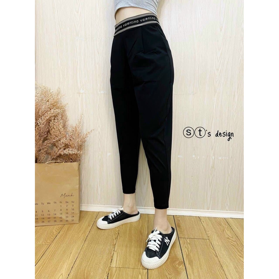 Q8 Quần legging cạp chữ chất umi Hàn dáng dài