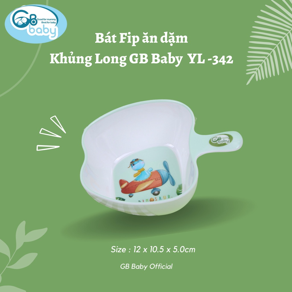 Cốc Bát Ăn Dặm Cho Bé Hình Khủng Long Đáng Yêu GB-Baby Chính hãng.