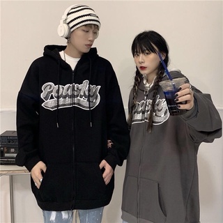 Áo khoác nỉ hoodie chữ ngực form thụng unisex 3 màu chất nỉ lót bông dày dặn freesize