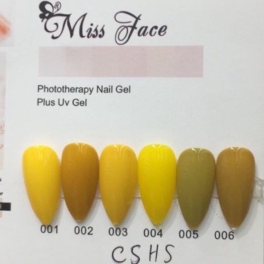set sơn miss face vàng chanh làm móng