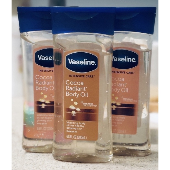 [BILL MỸ] DẦU DƯỠNG THỂ VASELINE COCOA RADIANT BODY GEL OIL 200ML | BigBuy360 - bigbuy360.vn