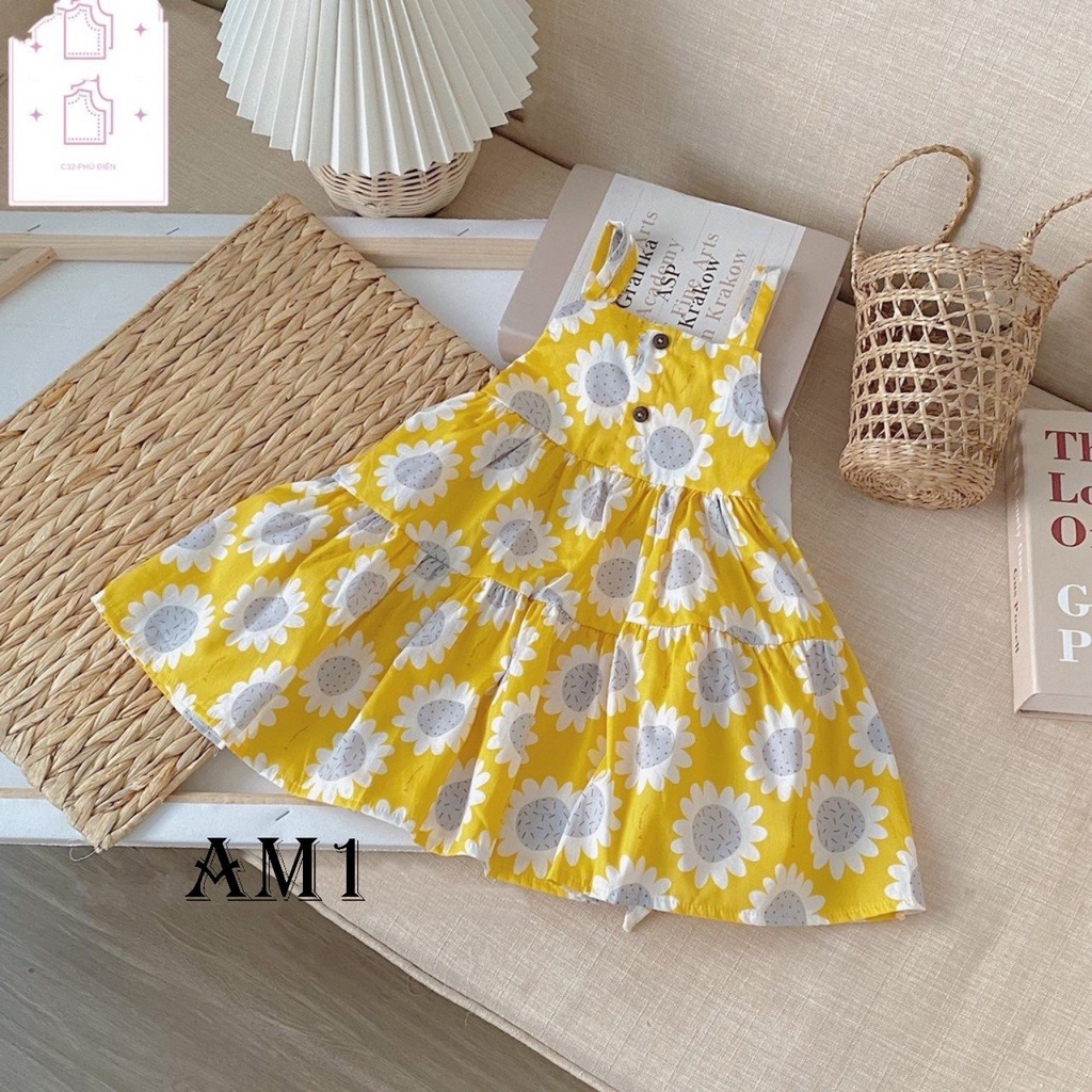 Váy bé gái 8kg đến 18kg hai dây TTR8 - đầm bé gái vải thô siêu mát