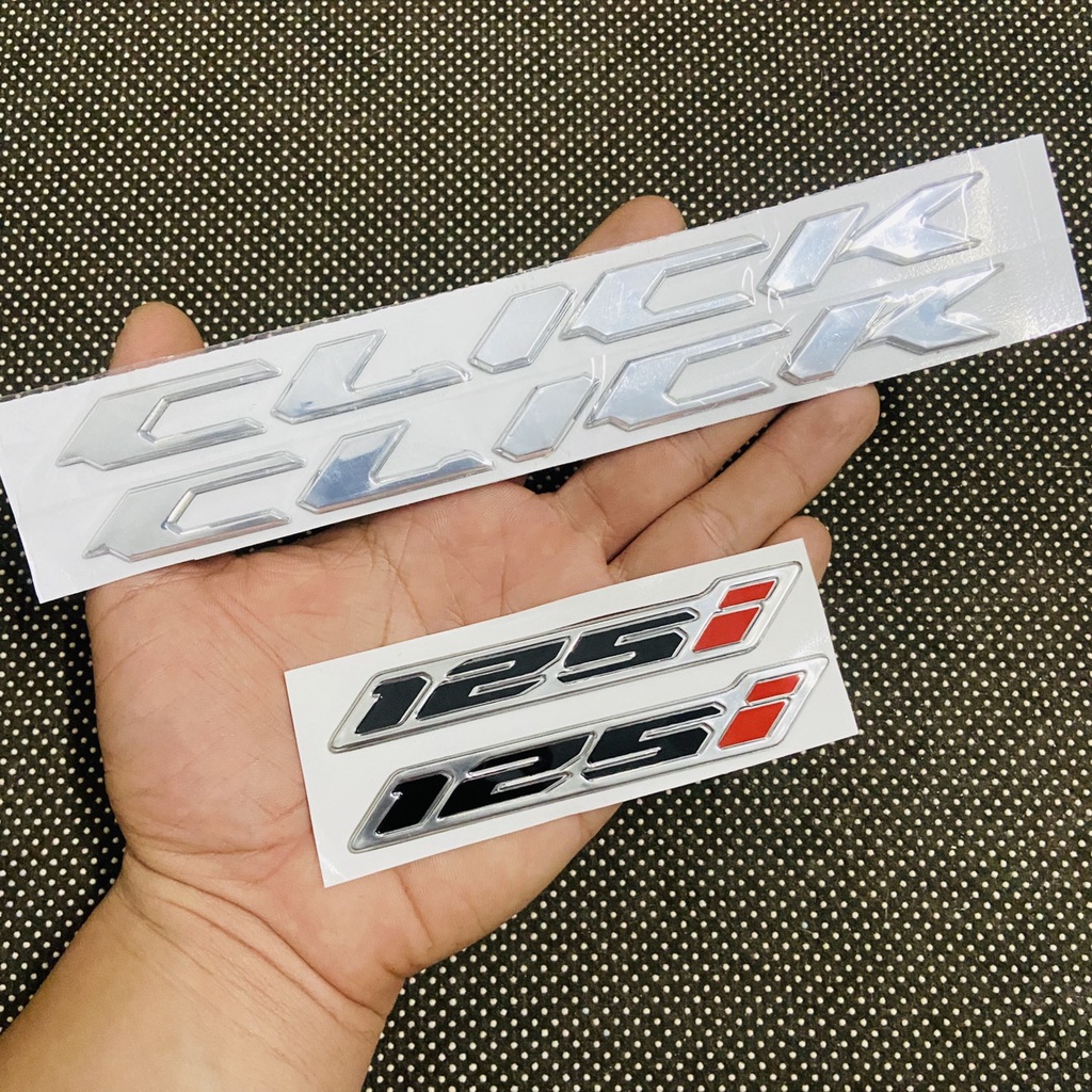 (mới về) COMBO cặp tem chữ nỗi tên xe CLICK và bộ tem số nỗi 125i hoặc 150i chất liệu mủ cứng