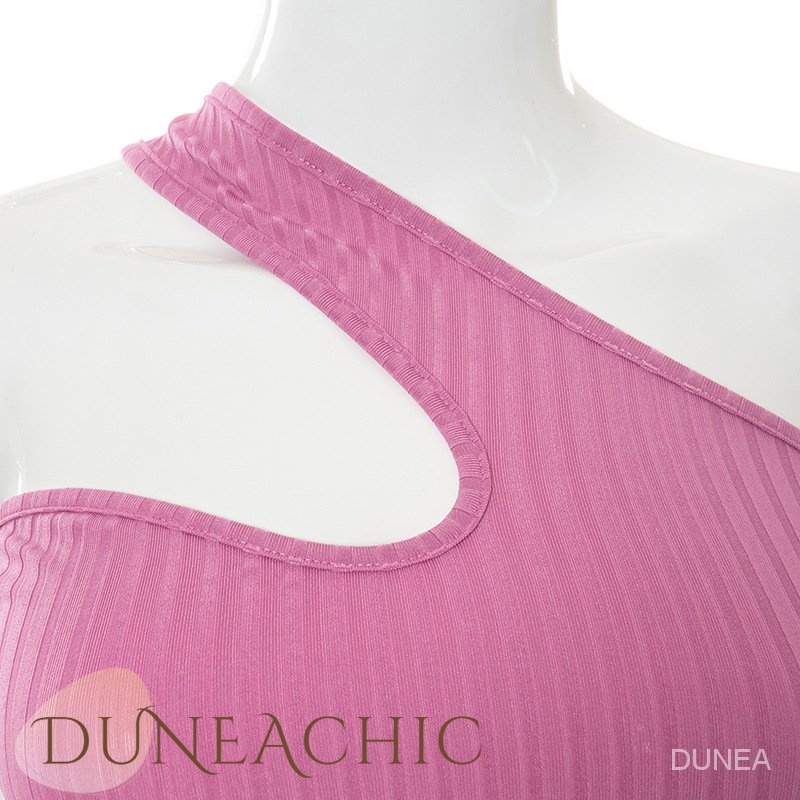 DUNEA Bộ đồ gồm áo tanktop màu trơn và chân váy xẻ tà lưng cao thời trang cho nữ