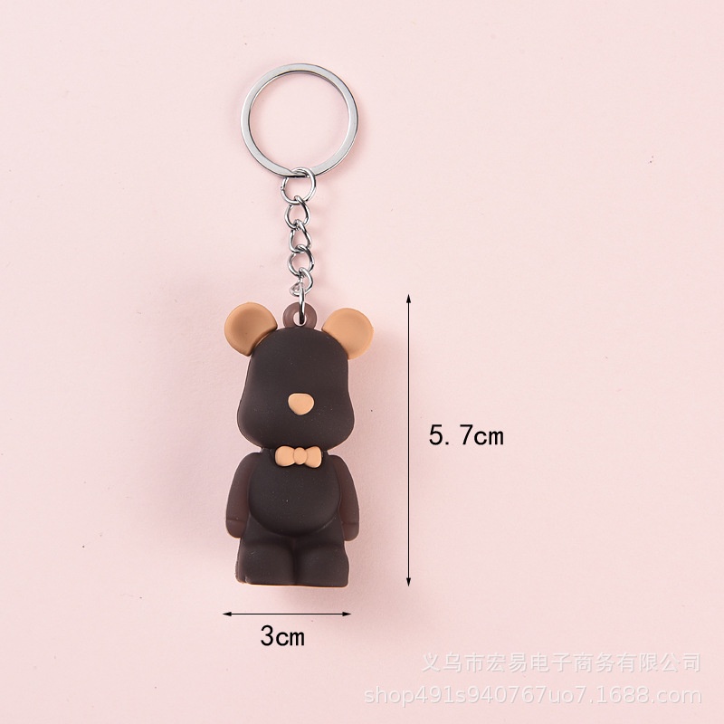 Móc khóa gấu đeo nơ cute