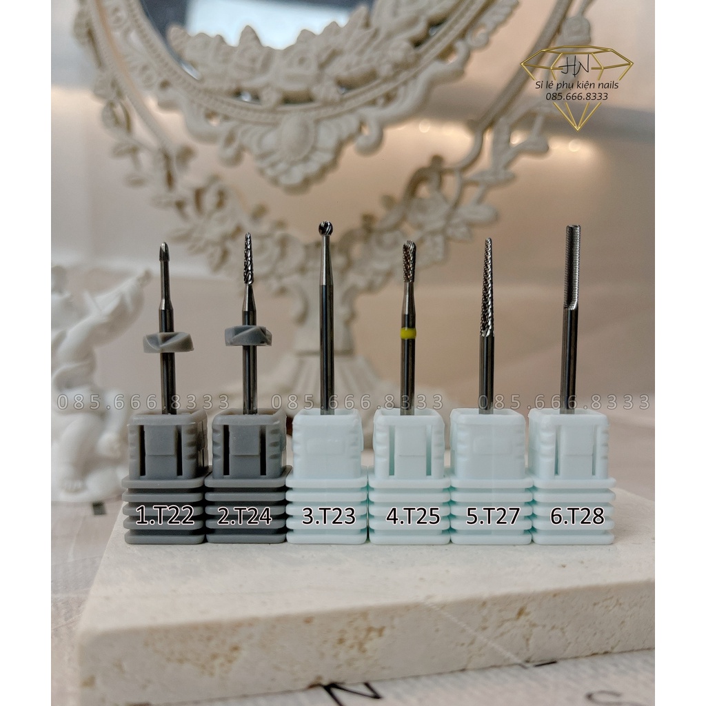 Set đầu mài khóe USA. phụ kiện nail. đầu mài khóe titan