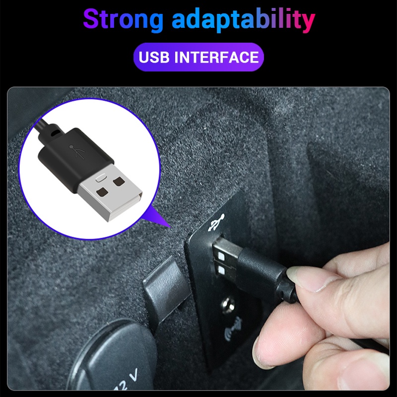 Đèn LED USB 4 Trong 1 Tạo Không Khí Cho Nội Thất Xe Hơi Tiện Dụng
