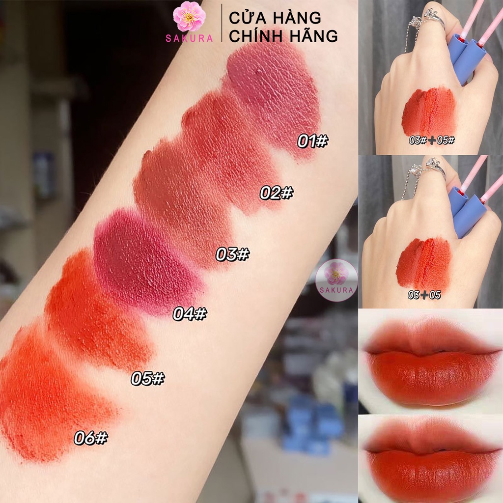 Son kem lì tint môi zuk vỏ gradient xinh xắn dưỡng ẩm nhung mịn lâu trôi cao cấp nội địa trung SAKURA