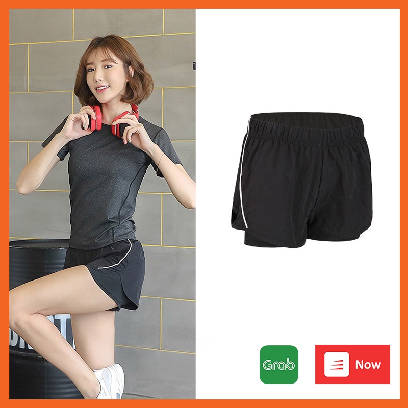 Quần đùi tập Gym Yoga nữ 2 lớp 💖 𝑭𝑹𝑬𝑬𝑺𝑯𝑰𝑷 💖 Quần thể thao, Quần tập Yoga