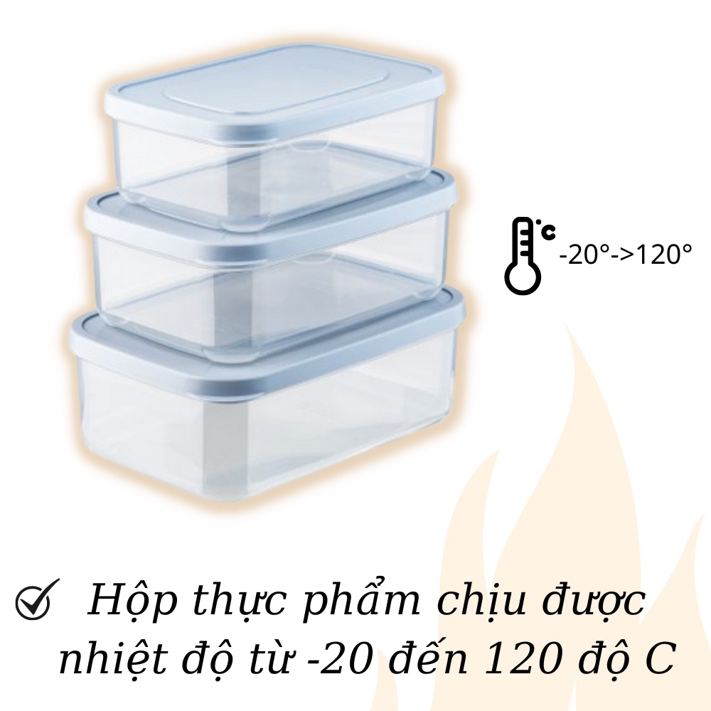 Hộp đựng thực phẩm trữ đông đựng cơm nhựa inochi trong tủ lạnh nhiều size có nắp kín khí