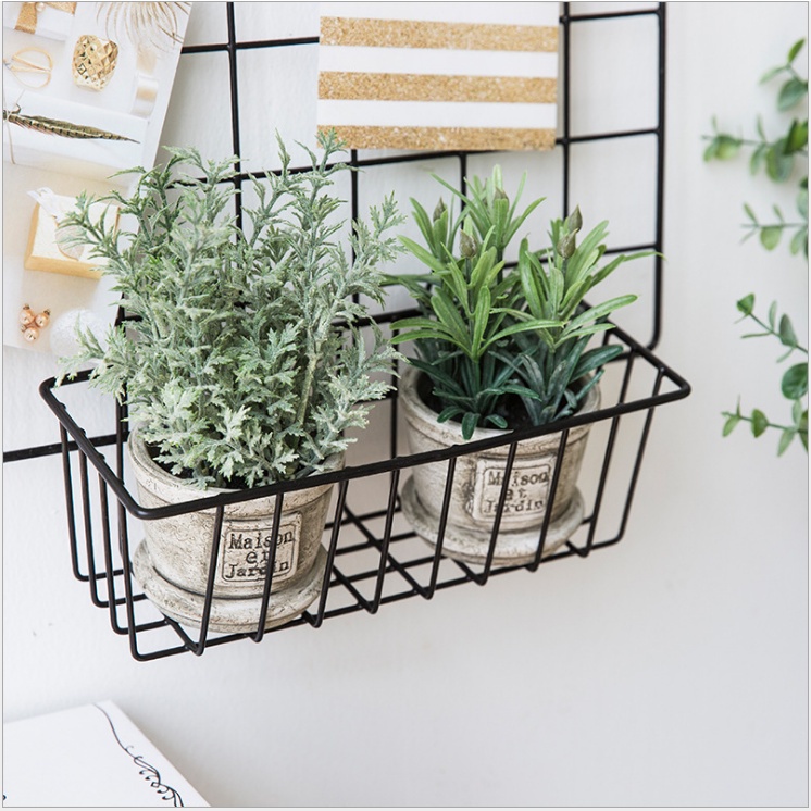 Giỏ Sắt Trang Trí Tấm Lưới, Giỏ Treo Trang Trí Decor Nhà Cửa Siêu Xinh