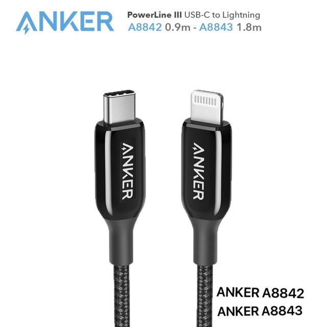 Cáp Anker TYPE C- LIGHTNING Power line III A8842