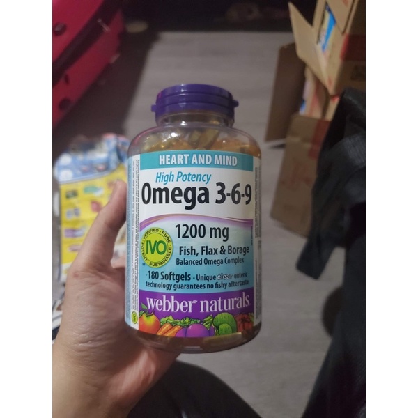 Viên uống dầu cá Omega 369 1200mg 150/180 viên Webber Naturals của Canada
