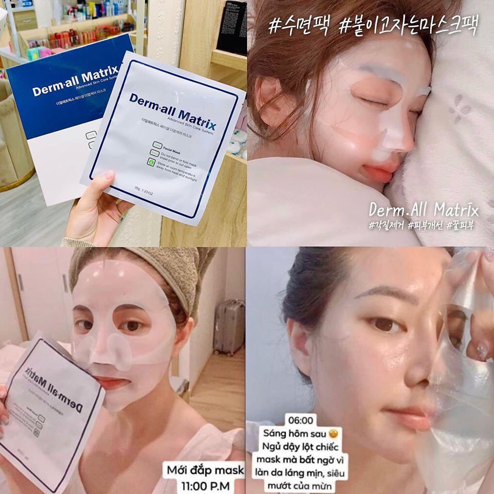 Mặt Nạ Dưỡng Trắng, Chống Lão Hóa Da Derm-All Matrix Mask 35g, Mặt Nạ Derm all Matrix Facial Dermal-care Mask