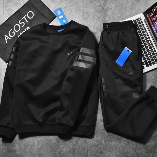 SẴN Bộ Nỉ Bóng Thu Đông Lót Bông Adidas Cho Nam