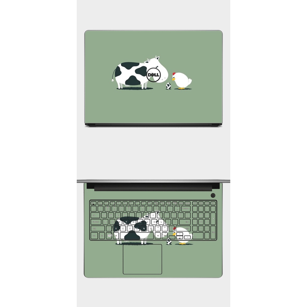 [ BÒ SỮA] Skin dán Laptop in hình bò sữa cute. Đủ các dòng máy: Asus, Acer, Dell, Hp,... In hình theo yêu cầu