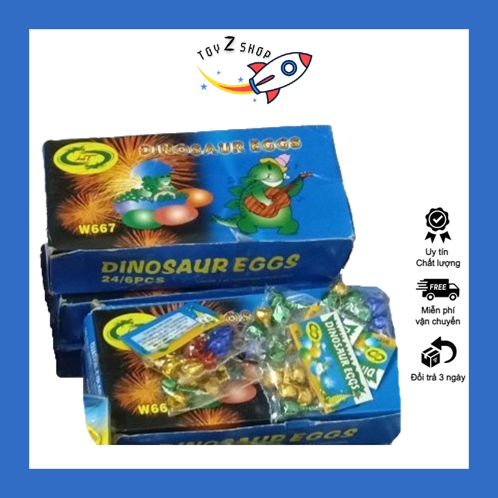 Đồ chơi tuổi thơ kẹo Dino Bangbang kim tuyến giấy bịch 6 viên TOY Z SHOP KD01